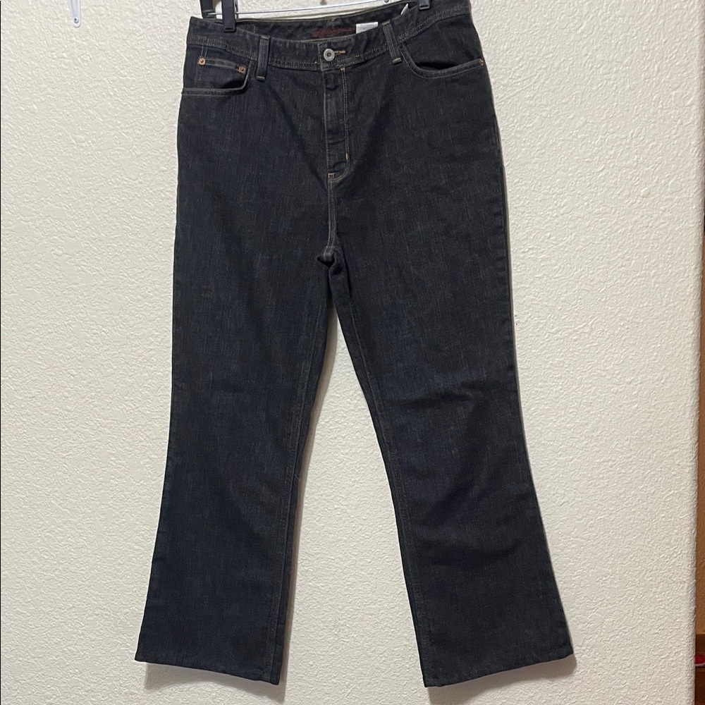 Eddie Bauer Women’s Black Denim Flare Jeans Very Good Condition. Size 12.
